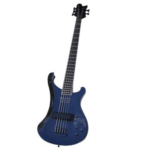 Usine personnalisée 5 cordes guitare basse électrique noire avec touche en palissandre offre Logo/couleur personnaliser