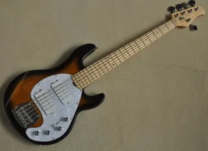 Factory Custom 5 Strings Electric Bass Guitar met White Pearl Pickguard, 2 pickups, kunnen worden aangepast