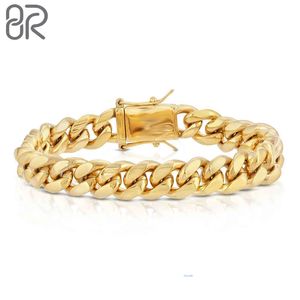 Factory Custory 5 mm 10k 14k 18k Gold Solid Real Cuban Link chaîne brillante bracelet hip hop fin bijoux pour hommes femmes
