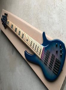 Factory Custom 6 Strings Blue en Purple Body Electric Bass Guitar met 2 Black Pickups24 Fretsblack HardwareOffer Customized1213476