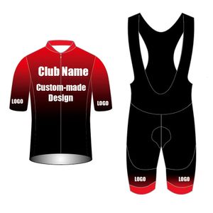 Fábrica personalizada Ciclismo Maillot DIY Manga corta Jersey 19D Gel Pad Bib Shorts Set Bike Racing Team Ciclista Traje 240113