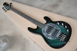 Guitare basse électrique vert foncé personnalisée en usine avec 4 cordes, 21 frettes, matériel chromé, touche en palissandre, offre personnalisée