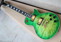 Factory Custom Green Electric Guitar met Rosewood FretboardClouds Maple VeneerGold Hardwarecan worden aangepast 1907048