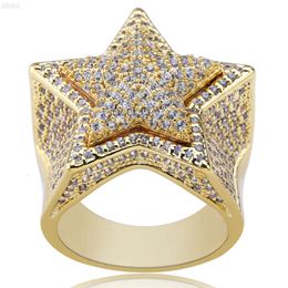 Factory Custom Hip Quality Hip Hop Jewelry Real 925 Sterling Silver Gold Plated Fashion Jewelry Star Moissanite Iced Out Rings