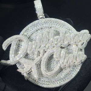 Factory Custom Iced Out Vvs Moissanite Lab Hip Hop Naam Ketting Hanger Pass Diamond Tester Mannen 10K Gouden Sieraden