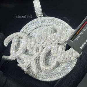 Factory Custom Iced Out Vvs Moissanite Lab Diamond Hip Hop Naam Ketting Hanger Pass Diamond Tester Mannen 10k Gouden sieraden