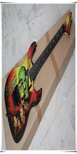 Factory Custom Karloff Themummy Electric Guitar met Skull Head Inlayblack Hardwaresoffer Customized2220188