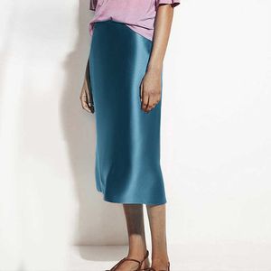 Fabrieksaangepast label Elegant 19 mm 100% pure moerbeizijde rok knielengte kort voor dames