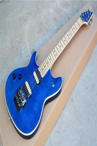 Factory Custom Left Handed Blue Electric Guitar met HH PickupSmaple fretboardDouble Rock Bridgecan worden aangepast 1970331