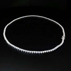 Factory Custom Men Women Real S Sier 10K 14K Gold 3mm Moissanite Diamond 18inch Tennis Link Chain Necklace