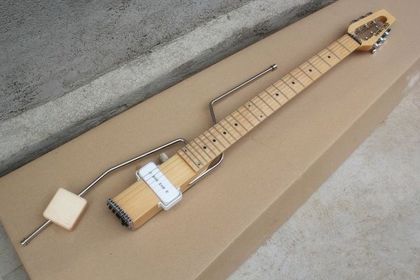 Guitare électrique de voyage MINI STAR personnalisée en usine avec rocker, 1 micro blanc, couleur bois, 22 frettes, touche en érable, offrant des services personnalisés