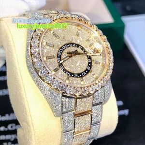 Factory Custom Pass Diamond Test Iced Out Luxe Vvs Moissanite Diamond Watch Dames Hip Hop volledige diamanten horloges