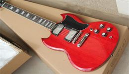 Factory Custom SG Red Guitar Guitar Mahogany Body Bodywood Forgard 2 Camiques avec chrome Haute de haute qualité9971972