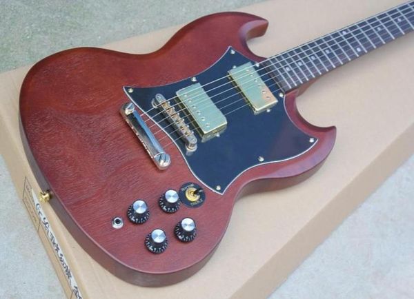 Usine personnalisé boutique nouvelle guitare électrique SG de qualité supérieure avec guitare électrique mat brun rougeâtre foncé 9149113362