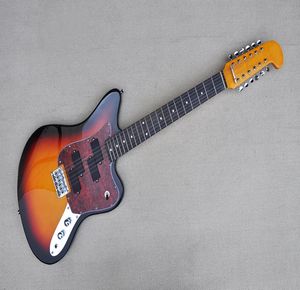 Factory Custom Tobacco Sunburst Electric Guitar with Red Pickguard12 Strings Guitarrosewood FretboardChrome Hardwarescan be Cu9226327