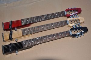 Guitare électrique de voyage/enfants personnalisée en usine avec 22 frettes, couleur rouge/noir/naturelle, peut être personnalisée