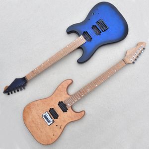 Factory Custom Unfinished Electric Guitar zonder pickups Geroosterde Maple Fletboard 24 frets vergrendelingstuners kunnen worden aangepast