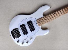 Factory Custory White 5String Electric Bass Guitarchrome Hardwareswhite Pearl PickguardMaple Fretboardoffer personnalisé7846874