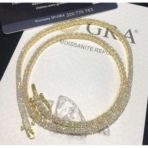 Testeur de diamant personnalisé en usine, vente en gros, Sier VVS Moissanite, collier de chaîne de Tennis de 3Mm