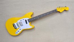 Guitare électrique jaune personnalisée en usine avec pickguardchrome blanc perlé blanc fretboard 22 fretcan être personnalisé 9864395