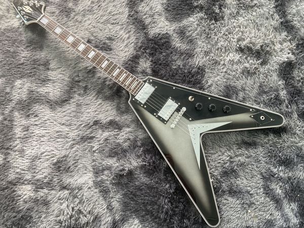 Guitarra eléctrica personalizada de fábrica Flying V Chrome Hardware