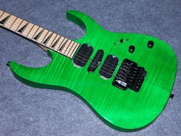 Nueva guitarra eléctrica verde personalizada de fábrica, sistema Floyd Rose Vibrato
