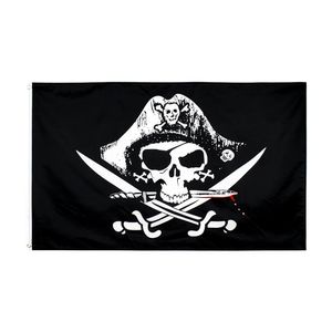 3x5 pieds drapeau de poitrine d'homme mort crâne et os croisés sabres épées Jolly Roger pirate usine directe 90x150cm