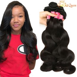 fabrieks directe 8A Indische Body Wave Maagdelijke Haarbundels Indische Body Wave Menselijk Haar Weefbundels Natuurlijke Kleur Gaga Queen