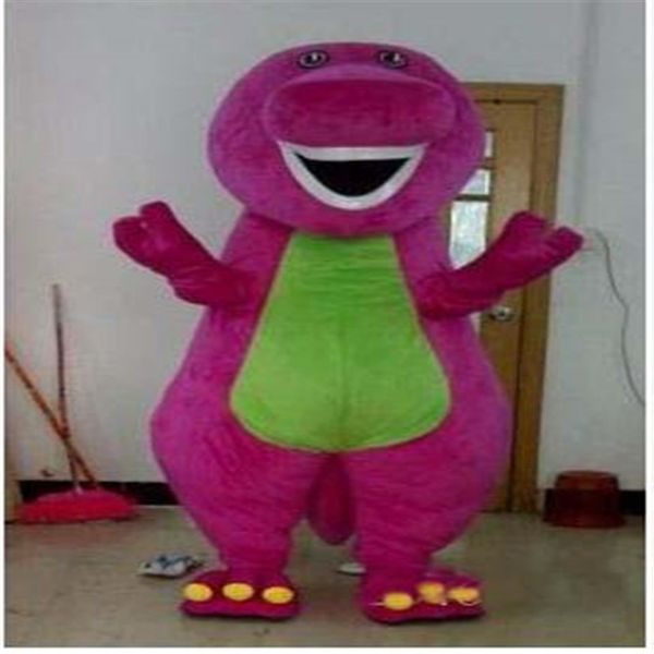 Costume de mascotte de dinosaure Barney, direct d'usine, personnage de film, Costumes de dinosaure Barney, robe fantaisie, vêtements taille adulte S272r