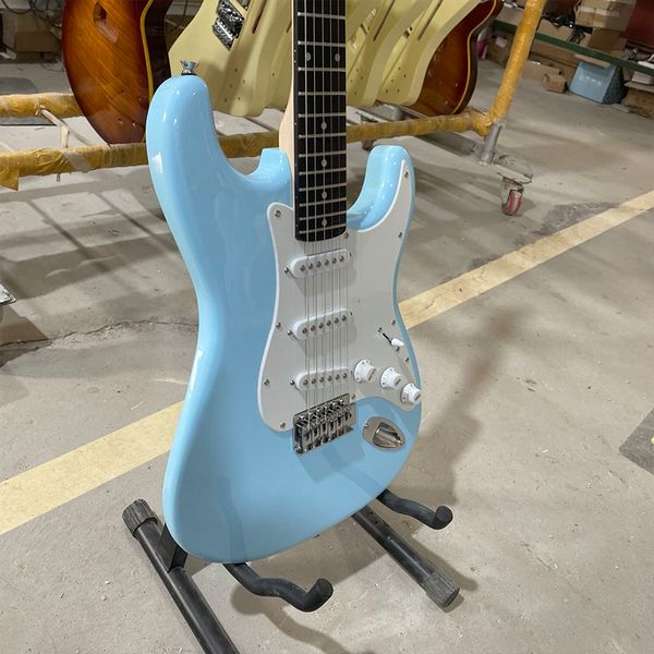 Guitare électrique stratcast version bleue directe d'usine, 21 frettes, touche en palissandre