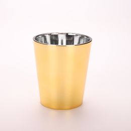 Factory Direct Electroplating Candle Cup Candle Holder Creative Golden Candle Cup Glass Aromatherapy Candle Cup