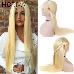 Factory Direct Full Lace Human Hair Wigs Blonde Lace Frontal Human Hair Wigs Brésilien Virgin Right Hair Transparent Lace Frontal Wigs