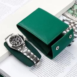 Factory Direct groen lederen milieubescherming horloge bescherming tas horloge reiskas cadeaubak en kaart kan op maat 240428