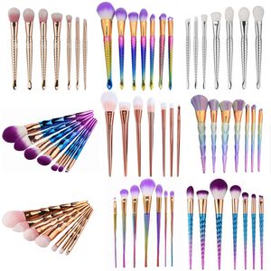 Usine Directe de haute qualité Brosses 7 pcs Maquillage Maquillage Cosmétique Fondation Poudre Blush Eyeliner Brosses set DHL livraison gratuite