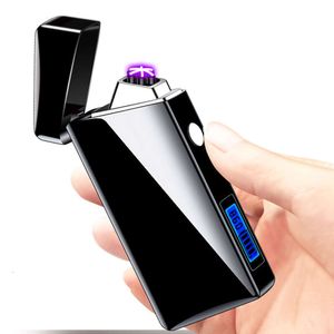 Factory Direct High Quality Metal Fancy Triple Arc Bighter pour cigarettes, USB à cigarette électrique plus légère avec écran d'affichage