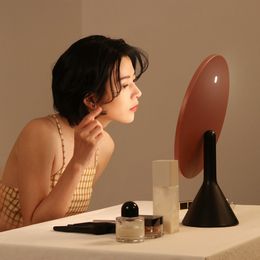 Miroir de maquillage à lampe LED directe d'usine, grand miroir rond intelligent, lumière du jour, miroir de bureau de beauté professionnel