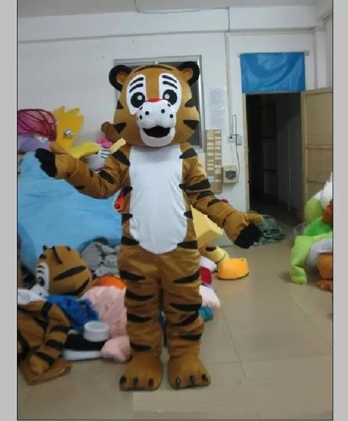 Usine directe nouvelle mascotte tigre brun Costume personnage roi de la forêt tigre mascotte vêtements noël Halloween fête déguisement