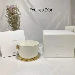 Factory direct perfume candle 220g incense brand lle blanche feuilles dehors scented bougie Parfum Candles Long Smell Fragrancesealed gift box fast ship