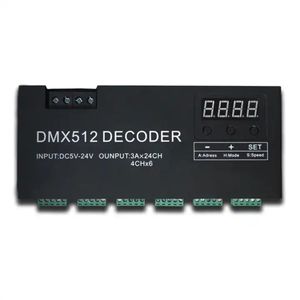 Décodeur de signaux de commande numérique RGBW, contrôleur dmx 24ch PWM, contrôleur dmx512 pour bande lumineuse LED, direct d'usine