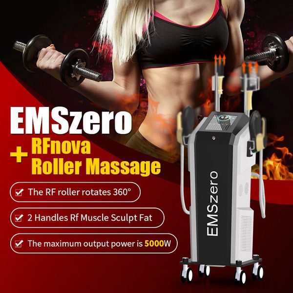 Vente directe d'usine 14 tesla 7000w ems RF corps emszero 360 masseur à rouleaux rotatif Rfnova corps minceur machine à rouler en caoutchouc CE