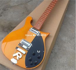 Vente directe d'usine 660-12 String Guitare électrique Cou de peinture jaune à travers le corps Affranché spécial