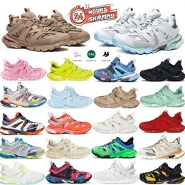 Factory Direct Sale Designer Mens and Womens Casual Shoes Track 3 3.0 Triple White Black Track Sneakers Goma Leather Training Imprimé hommes et femmes Sneakers en plein air