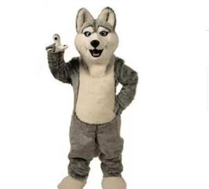 Venta directa de fábrica Fancy Grey Dog Husky Dog con la aparición de Wolf Mascot Costume Mascotte Adult Cartoon Character Party Theme Clothing