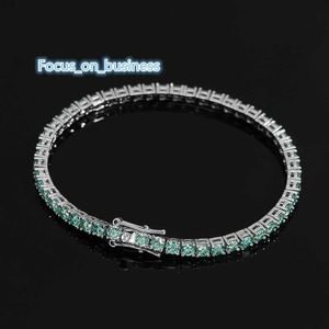 Vente directe d'usine GRA Certificat Rare Blue Moissanite Tennis Chain 925 Collier de bracelet de tennis en or blanc argenté