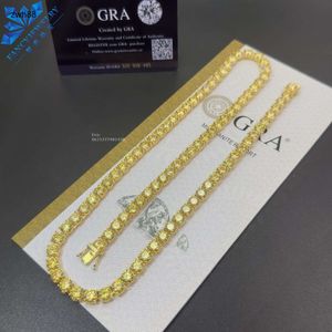 Vente directe d'usine GRA GRA JEULLE GOL DE MISSANITE MISANITE Chaîne de tennis 925 Collier de tennis d'or blanc en argent 5 mm 6,5 mm pour femmes bijoux