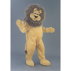 Costume de mascotte de lion à poil long de haute qualité, vente directe d'usine, taille adulte