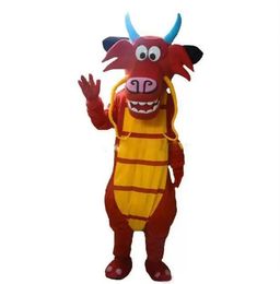 Factory Direct Sale Mushu Dragon Mascot -kostuums te koop Alfalfa karakter kostuum draak