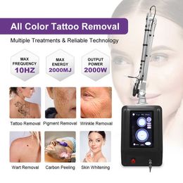 Venta directa de fábrica Picolaser eliminación de tatuajes lavado de cejas eliminación de pecas láser Nd Yag blanqueamiento de la piel máquina de 4 longitudes de onda