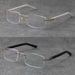 Fabriek Directe Verkoop Randloze Vrouwen Man 18k Gouden Frame Leesbril presbyope Brillen Metalen Frames Bijziend Optische Armen Plank Eyewear Accessoires Maat: 56-18-140