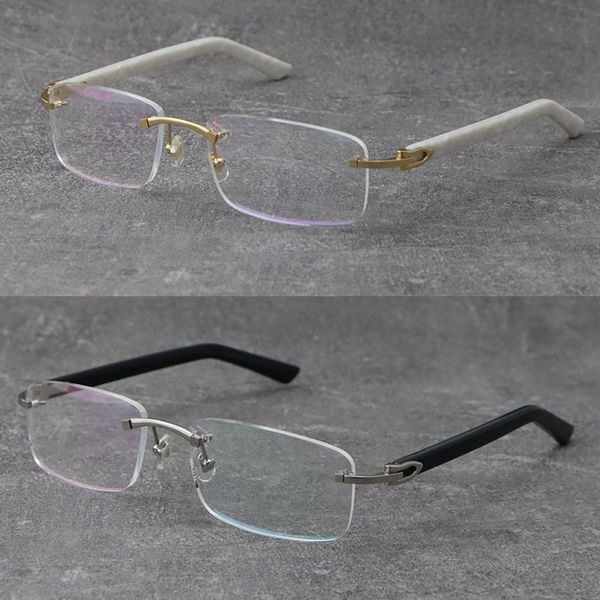 Vente directe d'usine sans monture femmes homme monture en or 18 carats lunettes de lecture presbytie lunettes montures en métal bras optiques myopes planche lunettes accessoires taille: 56-18-140